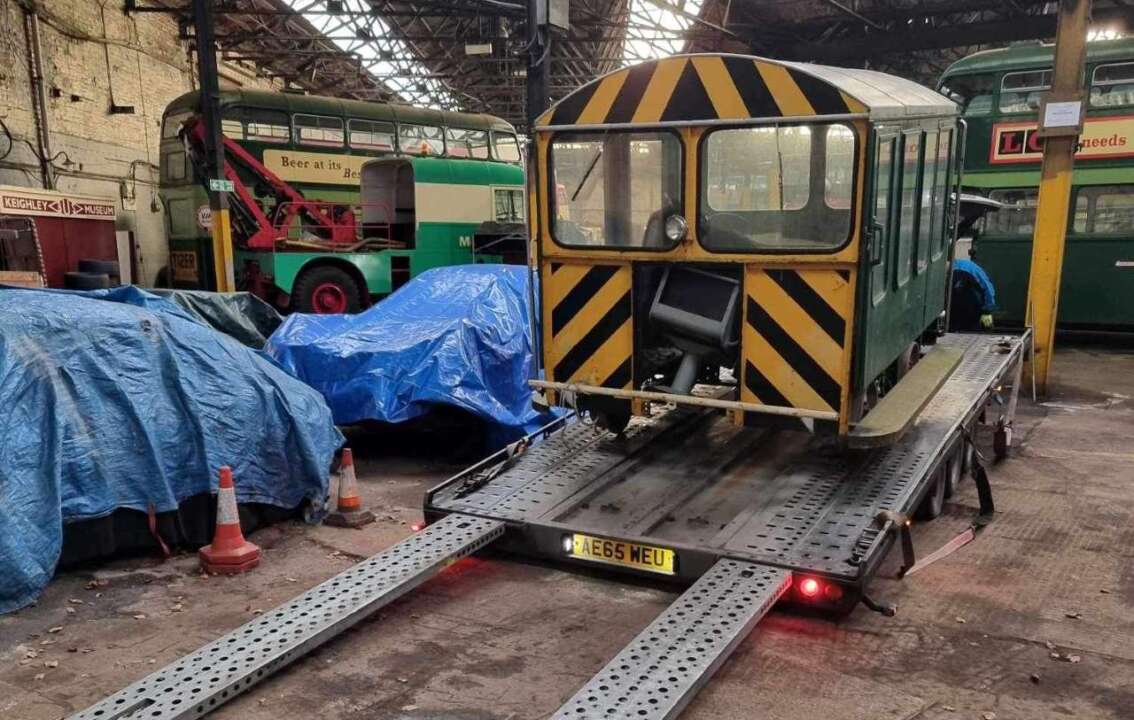 Wickham Type 27 Mk III trolley arrives at the Keighley Bus Museum