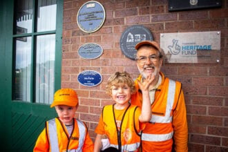 Official unveiling of award plaque for Welsh railway’s young volunteers