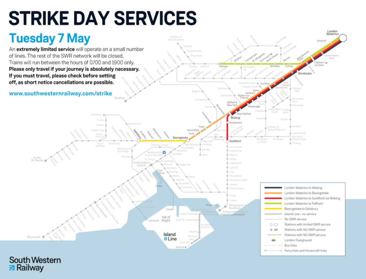 Service map for Tuesday May 7th