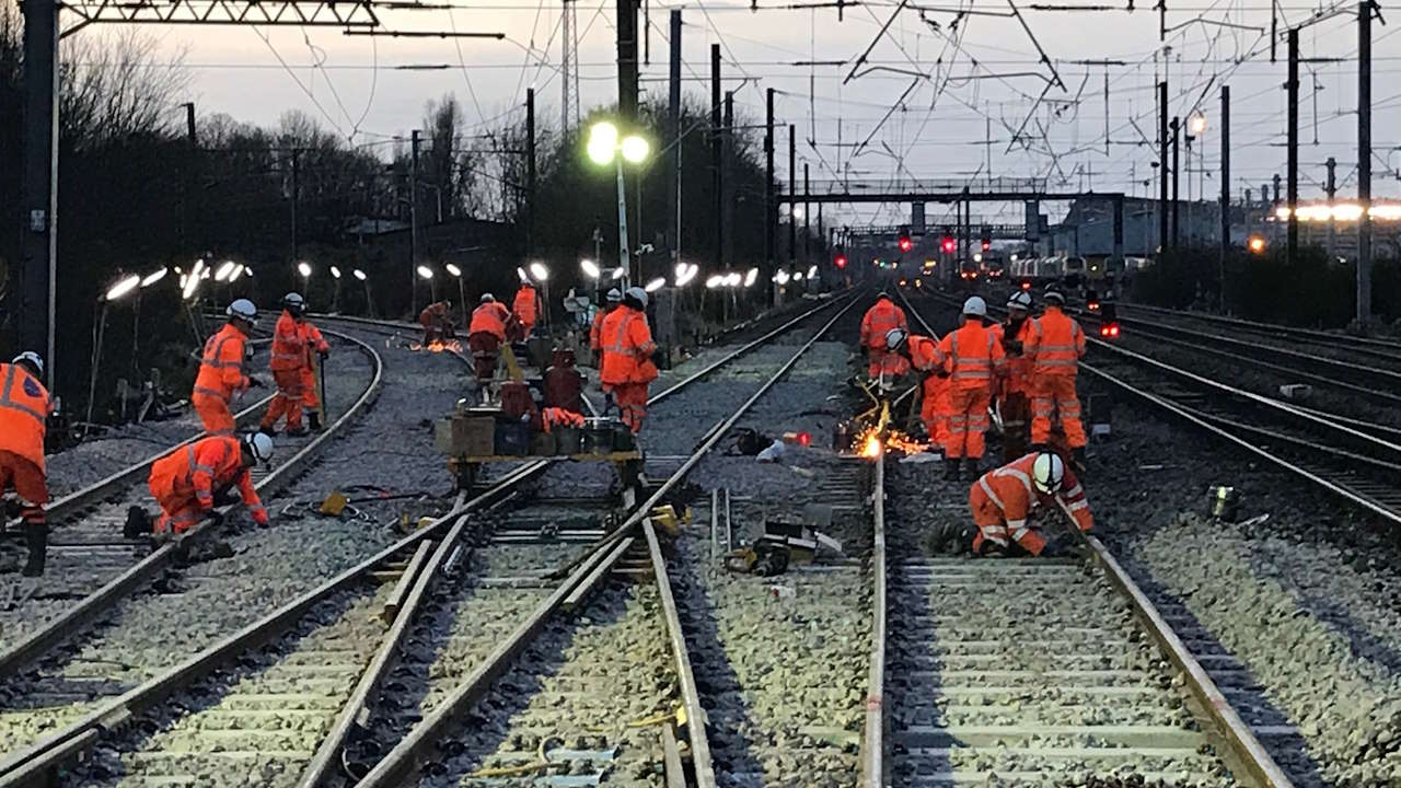 Network Rail carrying out engineering work. // Credit: Network Rail