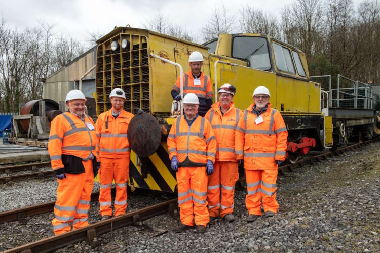 Staff from the Hope Valley Cement Works and Wensleydale Railway PLC General Management Group at the Hope Valley Cement Works site. // Credit: Hope Valley Cement Works 