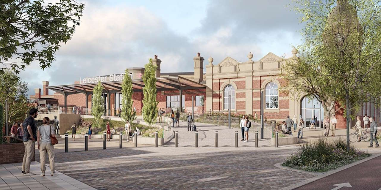 Artist's impression of the redeveloped entrance to Leicester station. // Credit: Leicester City Council