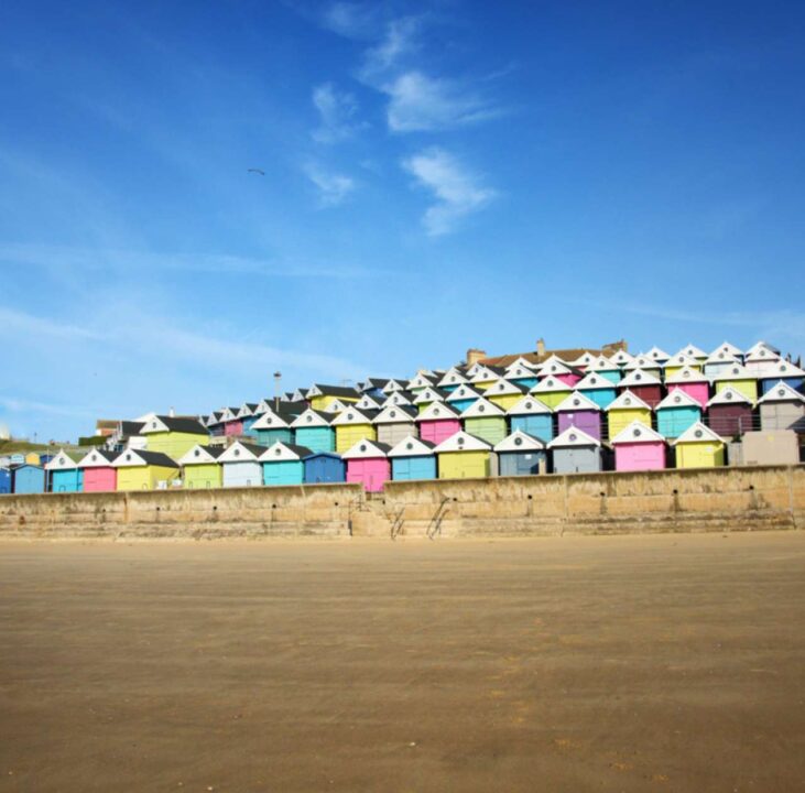 Beach huts at Walton-on-the-Naze. // Credit: Greater Anglia