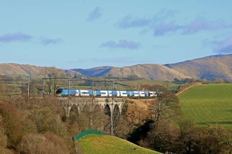 Avanti West Coast train in the Cumbrian Fells. // Credit: Avanti West Coast 