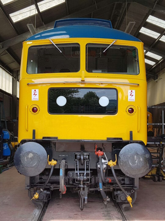 Picture of Brush Type 4 Class 47 No. 47105 inside Toddington shed  
