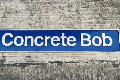 Concrete Bob nameplate