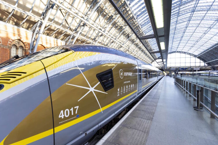 Eurostar's first ever Golden Train at St Pancras International. // Credit: David Parry/PA Media 