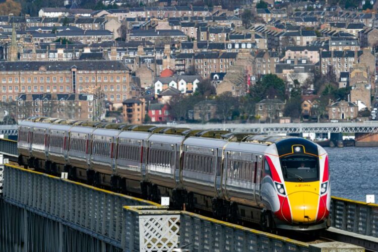 LNER Azuma on the Tay bridge - London North Eastern Railway