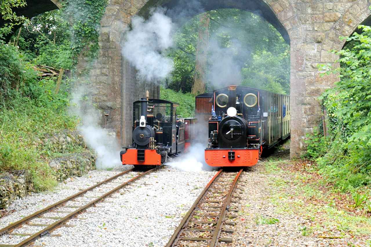 Muffin and Ellie at Metha Bridge - Lappa Valley