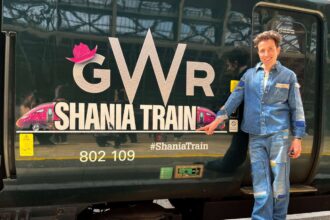 Nick Grimshaw unveils train named after Shania Twain ahead of Glastonbury