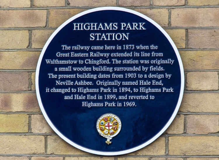 Highams Park station. plaque // Credit: John Murray