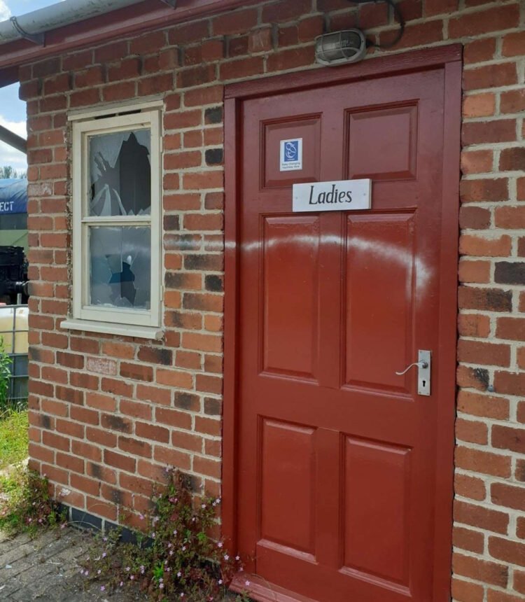 Vandalised Ladies Toilets at Swanwick Junction. // Credit: Midland Railway Centre