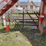 Fencing vandalised at Swanwick Junction. // Credit: Midland Railway Centre