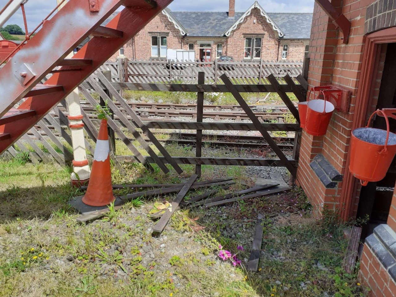 Fencing vandalised at Swanwick Junction. // Credit: Midland Railway Centre