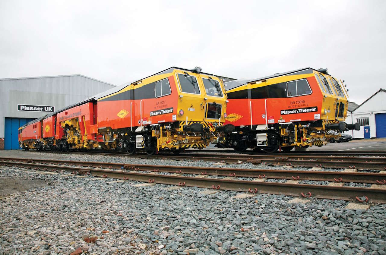 Plasser & Theurer 09-4×4/4S Tampers Nos. 75016 and 75076. // Credit: Alex Hall