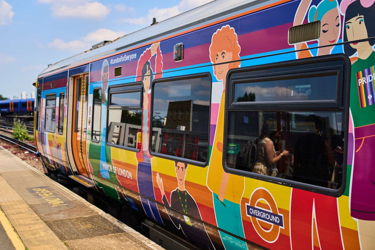 London Overground Pride-themed train. // Credit: Alick Cotterill