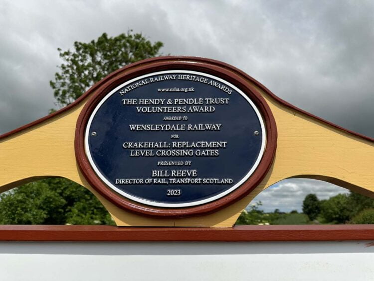 The new plaque at Crakehall - Nick Keegan, Wensleydale Railway 