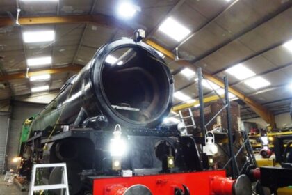 Tornado with all lamps working - A1 Steam Locomotive Trust