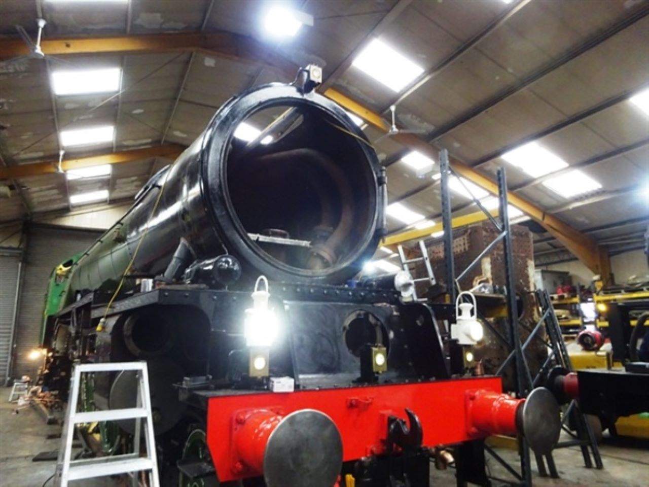 Tornado with all lamps working - A1 Steam Locomotive Trust