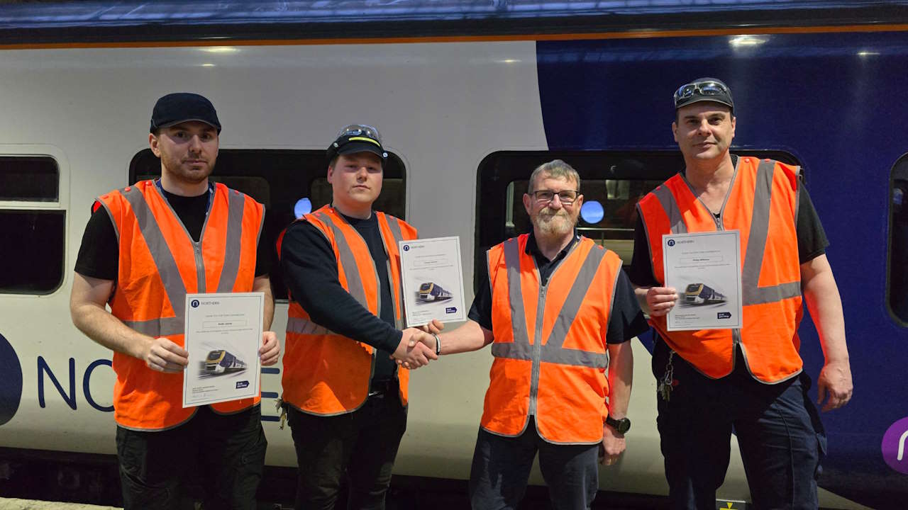 Northern train presentation team members Connor Strover, Phil William and Keith James. // Credit: Northern