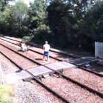 A photoshoot on the railway line at Chestnut Grove level crossing