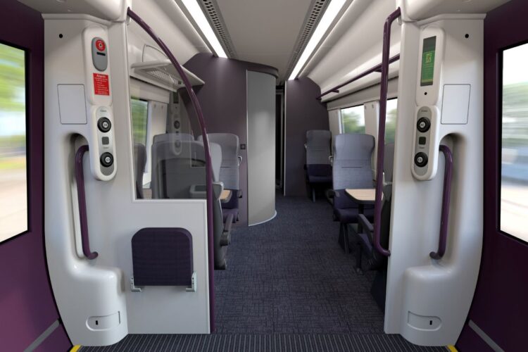 A provisional look of an interior of a Class 170, showing the wheelchair accessible toilet - East Midlands Railway