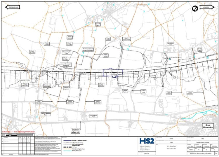 Location plan of the construction site. // Credit: Buckinghamshire Council