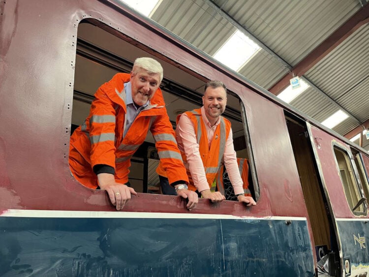 Downpatrick & Minister O'Dowd and County Down Chairman RObert Gardiner. // Credit: Downpatrick & County Down Railway