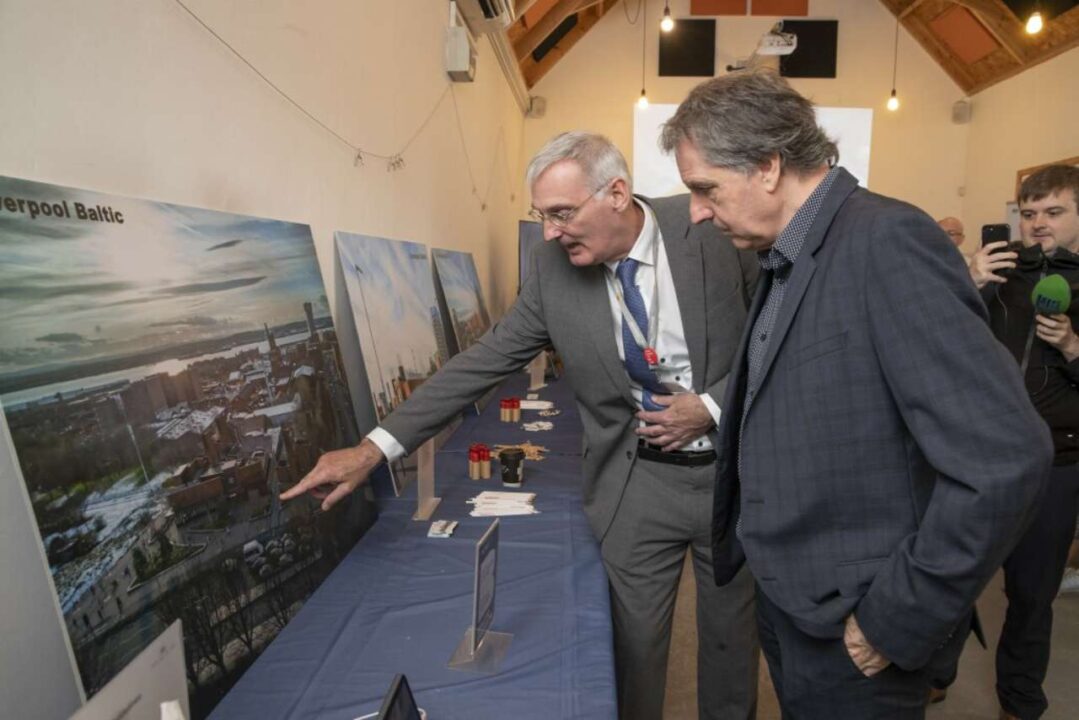 Mayor Rotheram is shown an artist impression of Baltic station