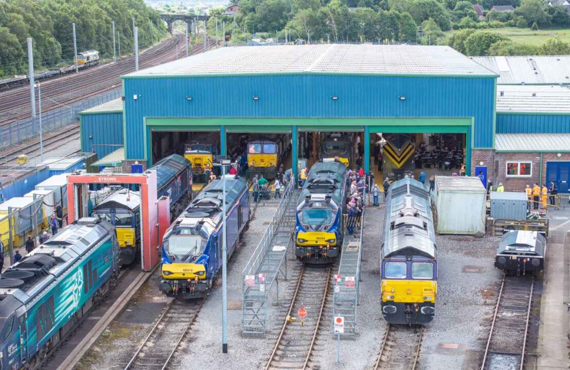 Locomotives on shed during Kingmoor depot Open Day - Direct Rail Services