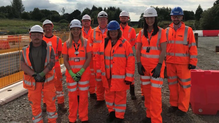 Cabinet Secretary's visit to the East Kilbride Enhancement Project on July 17 2024. // Credit: Network Rail