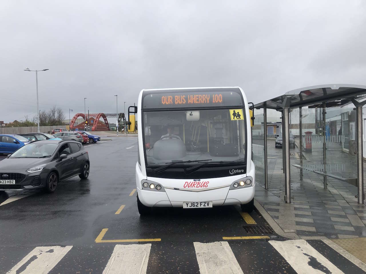 Our Bus Wherry 100 bus at Great Yarmouth Station