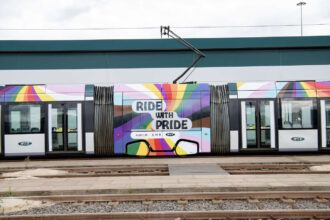 Nottingham tram re-liveried to celebrate city’s LGBTQ+ community