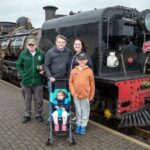 Robin, Miles, Angharad and children retrace the same journey that Miles & Angharad wedding train special took 10 years previously - Welsh Highland Railway
