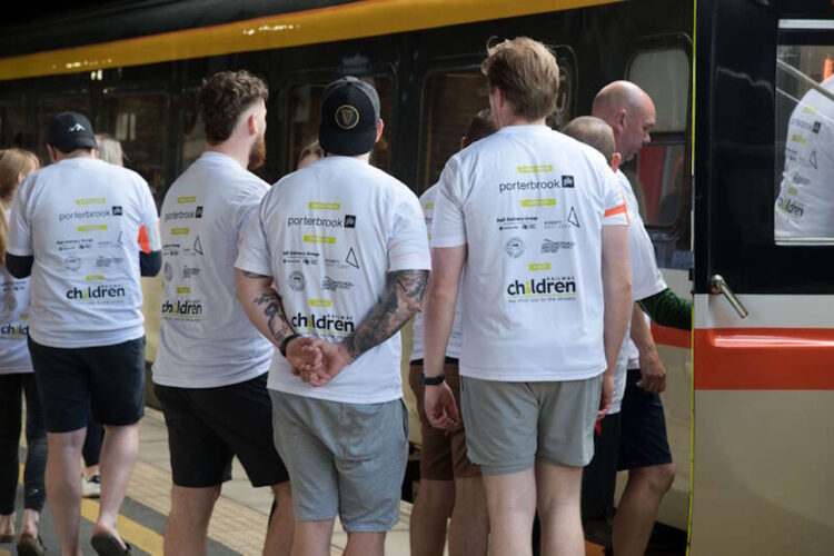 Three peaks Challengers at Crewe. // Credit: Railway Children 