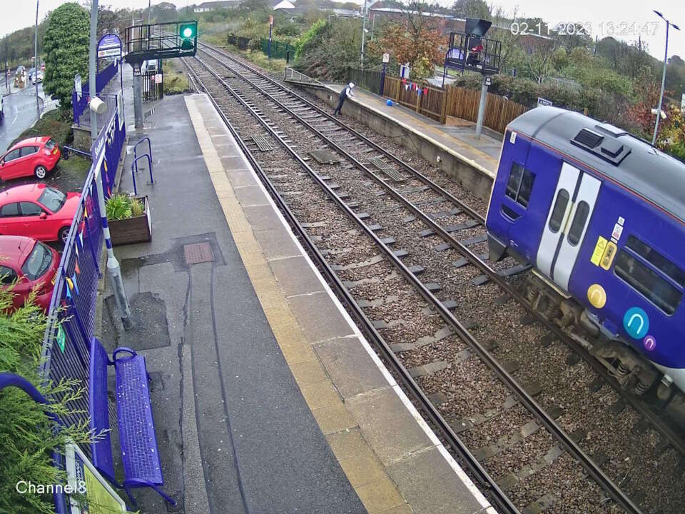 Trespasser on the railway line at Seaham, Network Rail