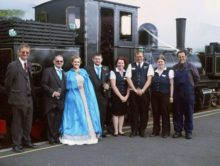 Angharad & Miles Wedding Photo with Garrett K1 - Welsh Highland Railway