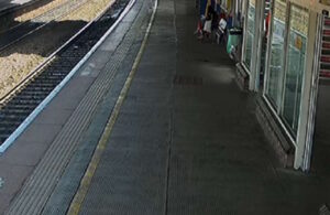 CCTV footage from Banbury station showing the area where the incident occurred