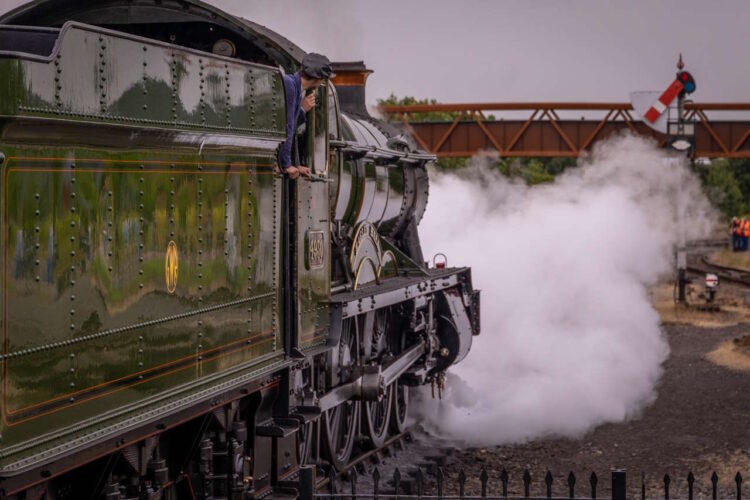 4930 'Hagley Hall' departing from Kidderminster Town, recreating the first train 40 years ago. // Credit: Anthony Carwithen