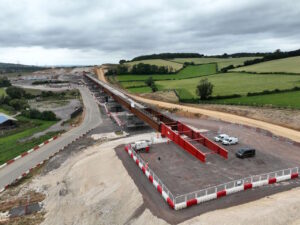 Aerial view of the completed bridge deck. // Credit: HS2