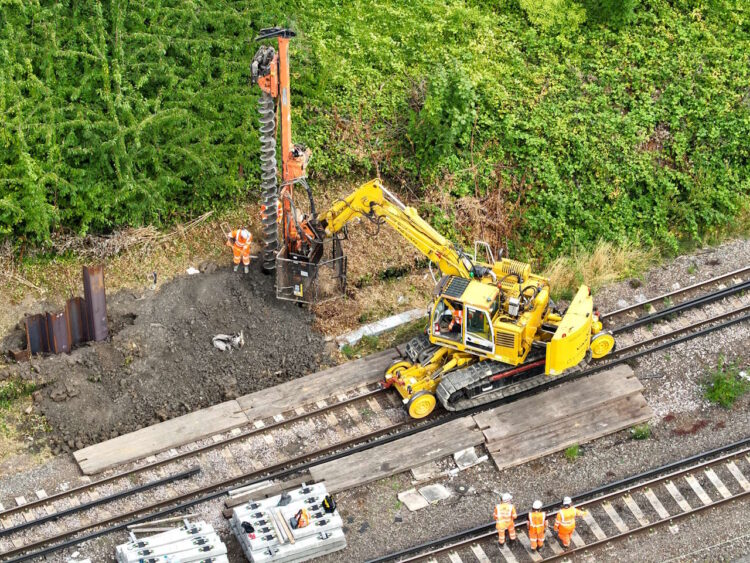 Aerial view of rail improvements. // Credit: Network Rail