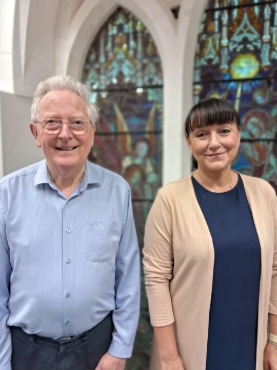 Alan Heywood with Maria Cook, current General Manager of Ffestiniog Travel