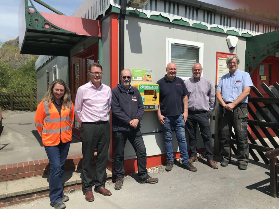 Amanda Gillespie, Ian Haywood, Dr Mike Galer, Scott Ellis, Justin Boustouller and Robert Blincow at Crich Tramway Village