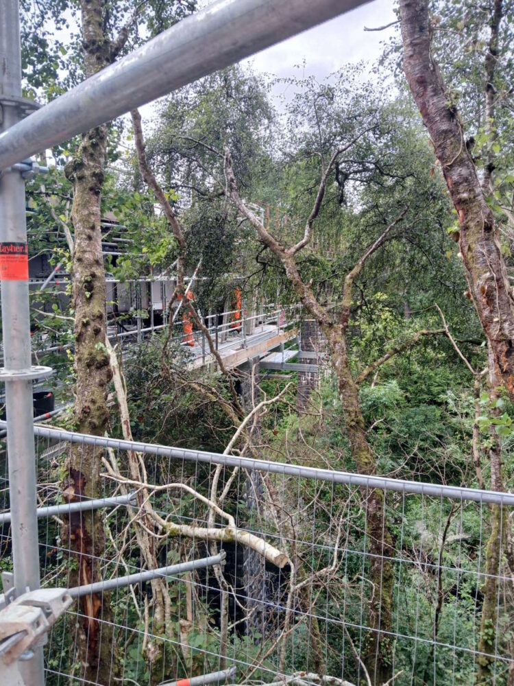 Preparatory work at the River Awe viaduct. // Credit: Network Rail