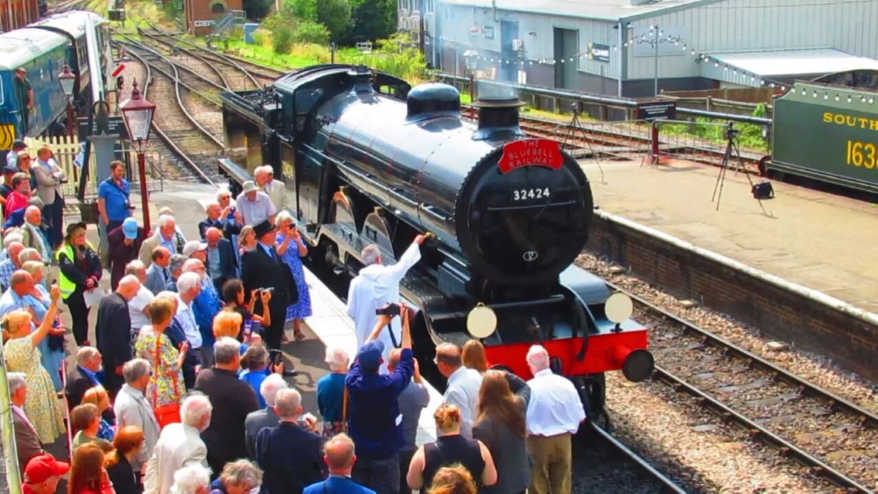 Bluebell's Chaplin, Father David Murdoch, consecrates Beachy Head as she prepares to work her first passenger trains in the coming days - Mark Wilson