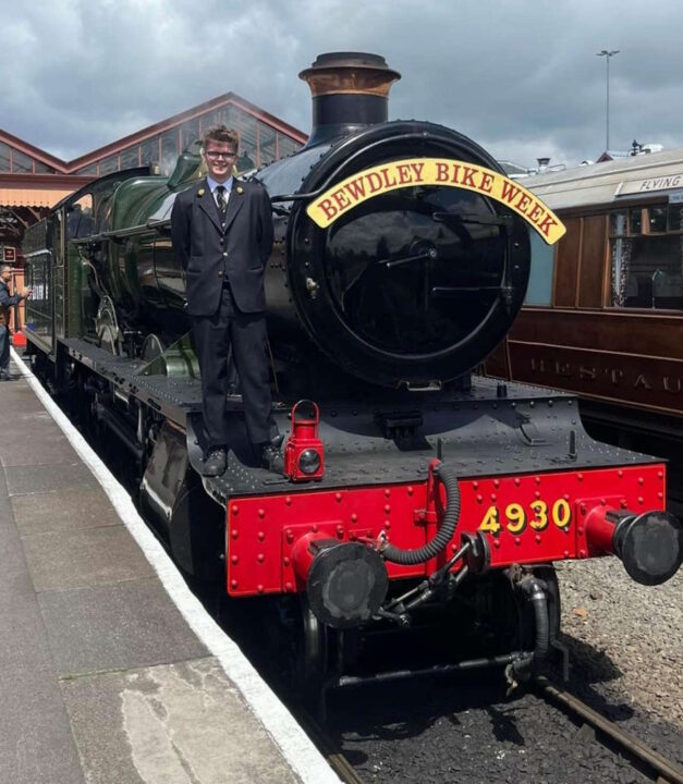 Charlie Delaney with 4930 'Hagley Hall' during Bewdley Bike Week 