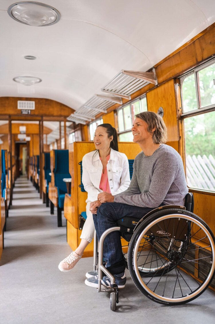 Improved accessibility in accessible carriage on a heritage train. // Credit: North Yorkshire Moors Railway