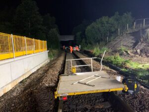 Earlier improvement work on The Barrhead and East Kilbride lines.// Credit: Network Rail