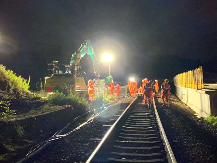 Earlier improvement work on The Barrhead and East Kilbride lines.// Credit: Network Rail