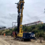 Engineers working on the landslip site of Browney Curve